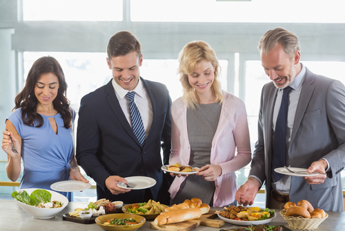 business people enjoying corporate catering services in North Sydney